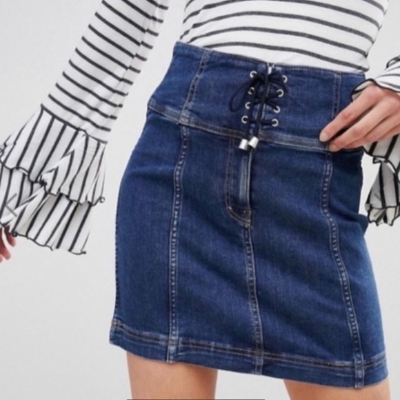 Free People Femme Corset
Denim Skirt 6 - Picture 1 of 10